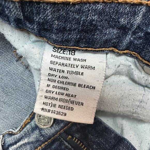 Encrypted Moto Jeans Youth Size 18 Blue Medium Wash Mid Rise Streetwear Straight - Picture 4 of 9